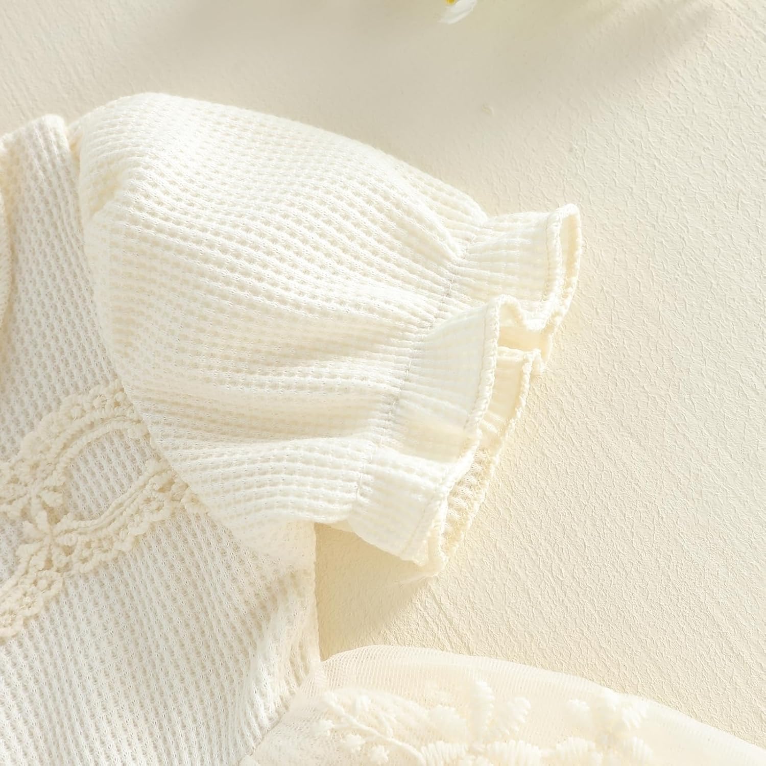 Douhoow Baby Girl Lace Dress Short Sleeve Baby Romper Dress Flowers Mesh Infant Girl Summer Clothes with Headband - Image 4