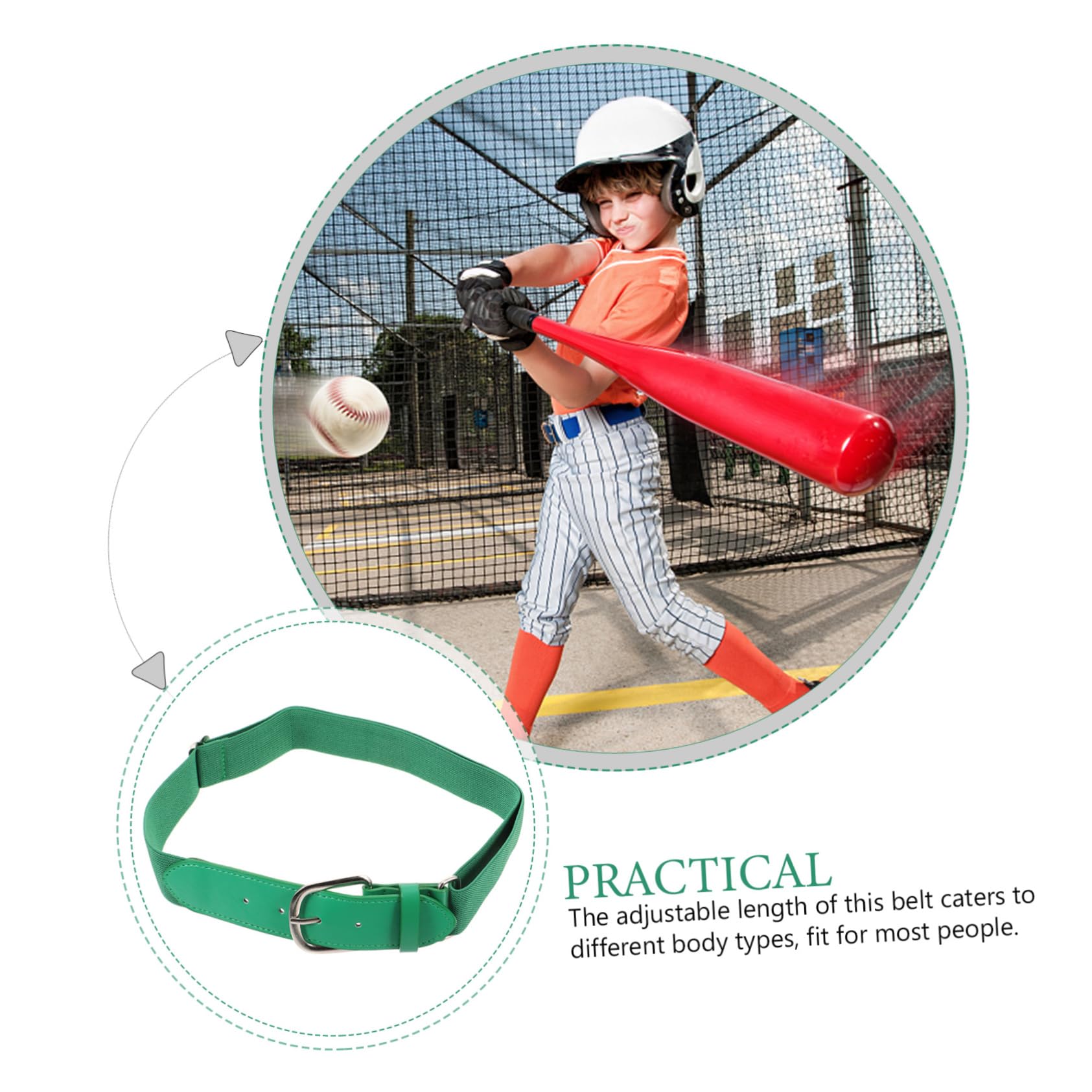 BESTonZON 4 Stück Verstellbarer Sportgürtel für Männer Elastischer Baseball und Softball Taillengürtel für Outdoor Aktivitäten und Passform für Verschiedene Taillengrößen