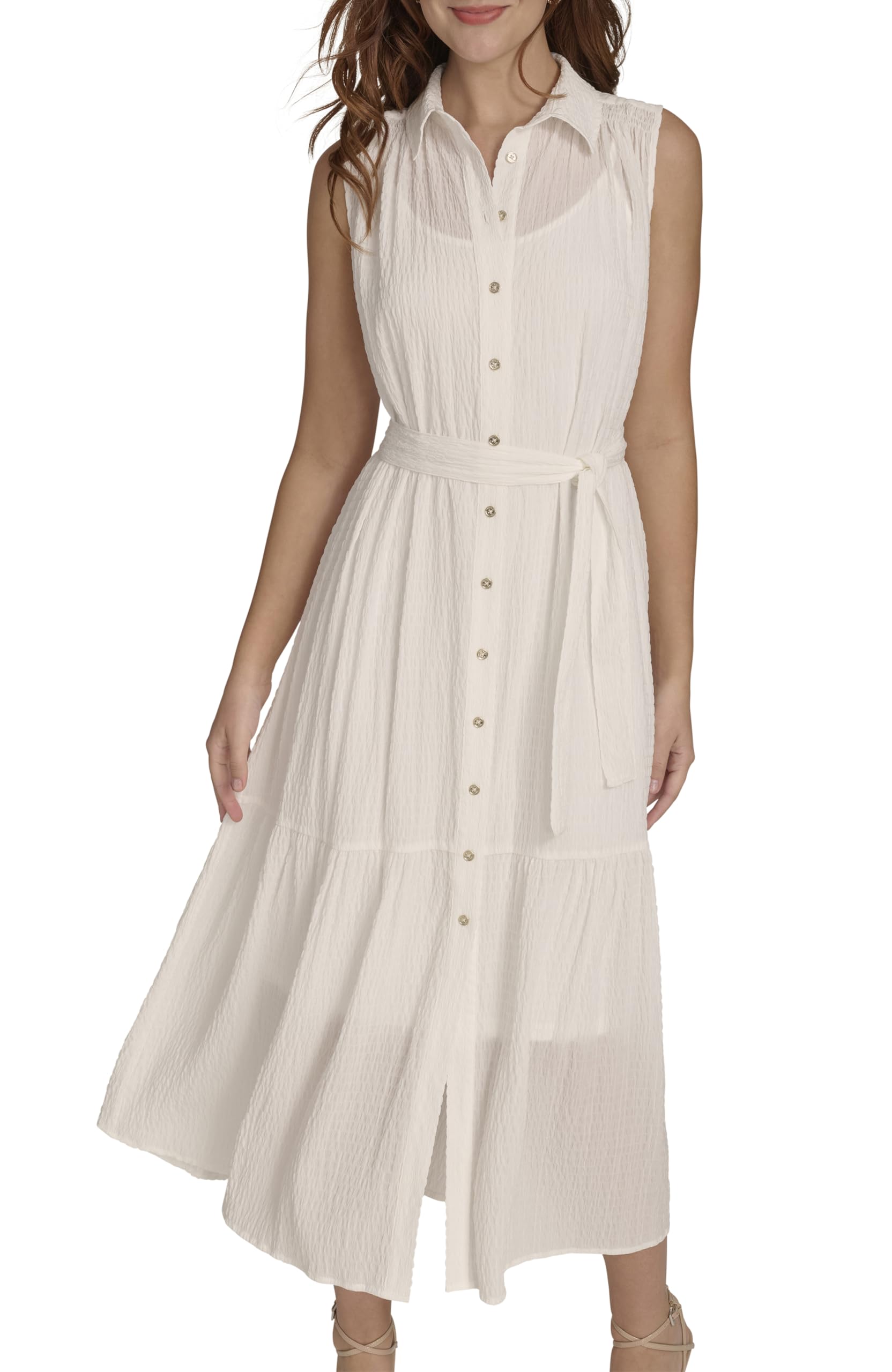 Tommy Hilfiger Women's Sleeveless Midi Shirt Dress