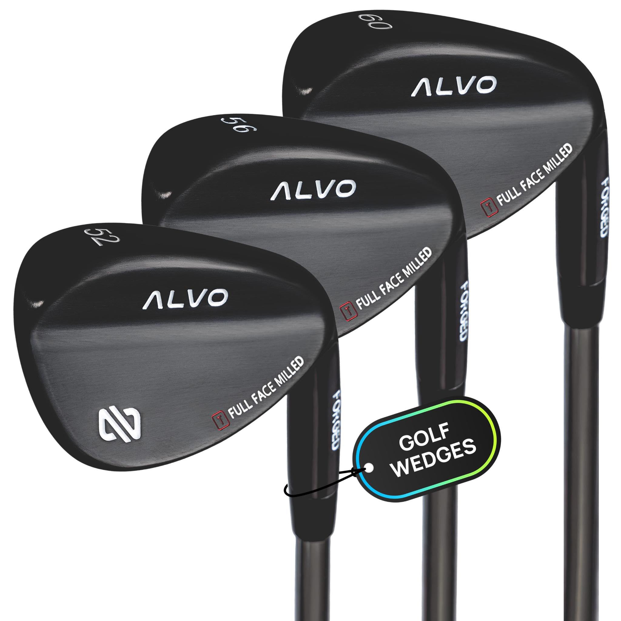 Premium Full Face Golf Wedges, Golf Wedge Set, 3 Wedges 52/56/60 Degree,Lob,Gap,Sand Golf Club for Men, Premium Grip, Right Hand