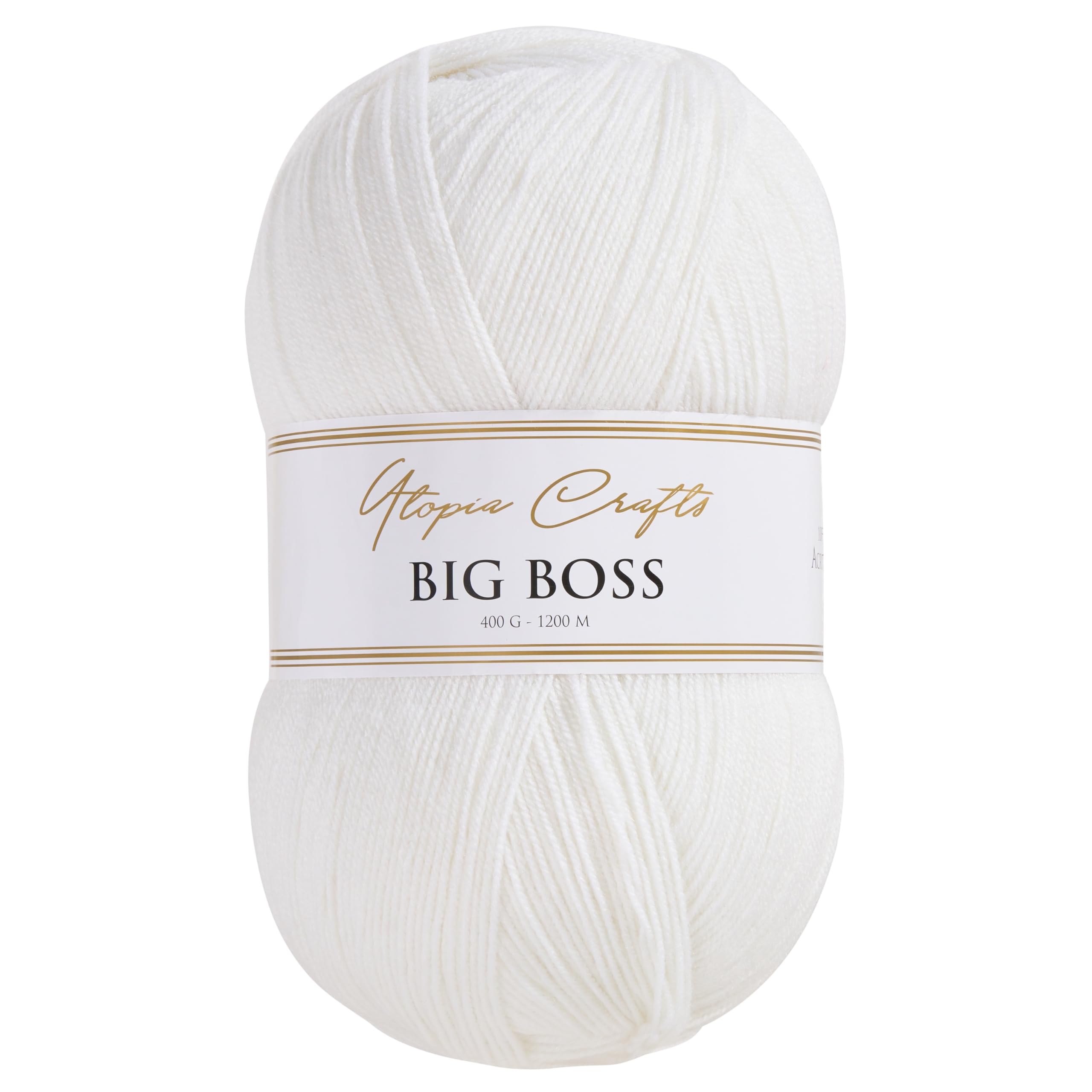 Utopia Crafts Big Boss 400g Knitting & Crochet Yarn 1200m (Soft White) — image 1