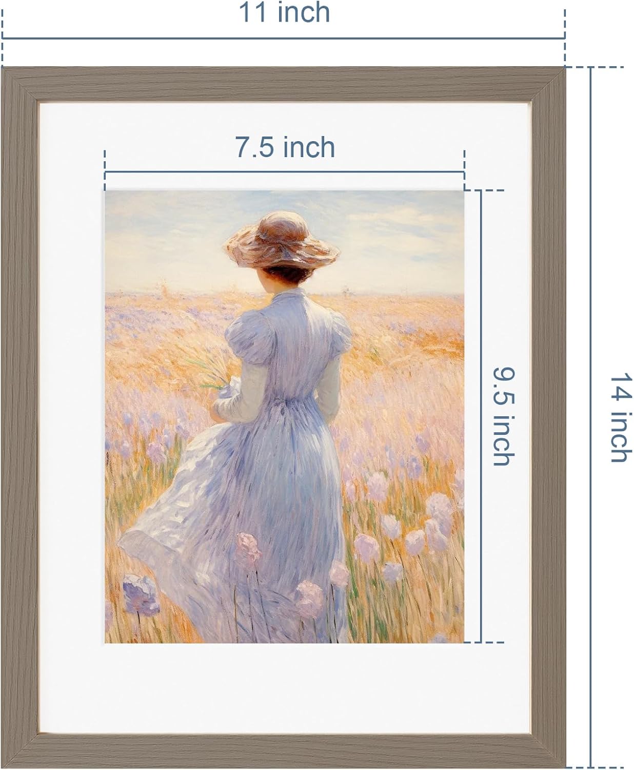 11x14 Picture Frame with Mat to 8x10 Dark Oak Solid Wood Veneer 11x14 Frame with Shatterproof Plexiglass Brown Wooden 11 x 14 Picture Frames for Wall Gallery Home Decor, 1 Pack - Image 5