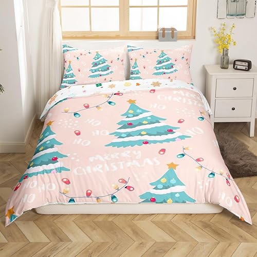 Erosebridal Funda de edredón con diseño de árbol de Navidad para niños, adolescentes y adultos, juego de ropa de cama de Navidad tamaño individual,