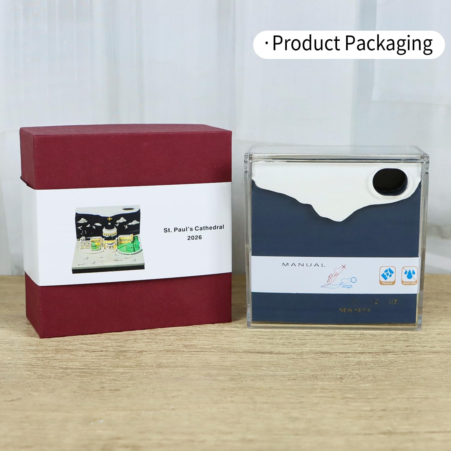3D Calendar 2026,3D Memo Pad Time Piece Calendar 2026,St. Paul's Cathedral Creative Tear Away Paper Carving Art Desk Notepad