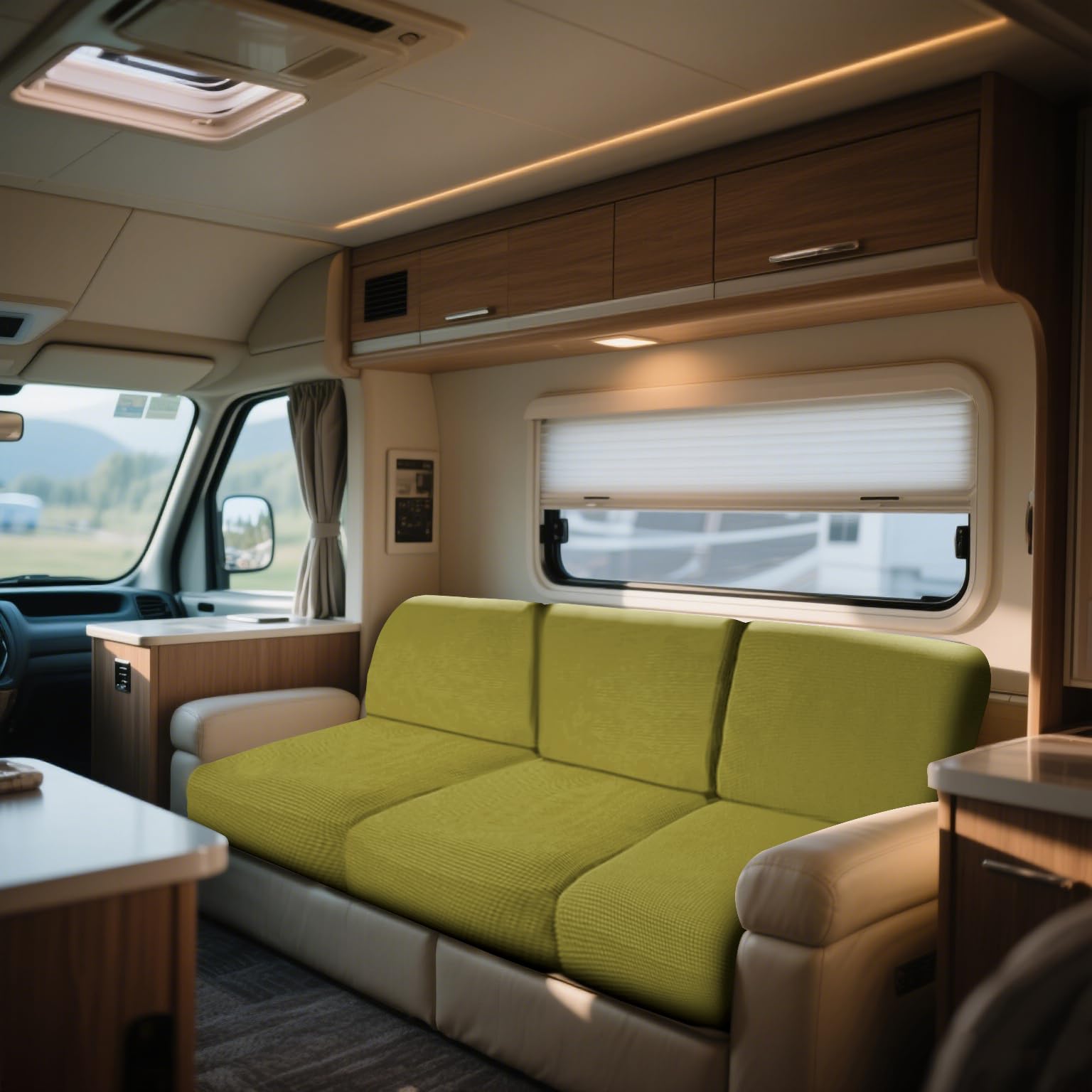 WEJOY Seat Cover Stretch for Caravan Non-slip RV Dinette Cushion Covers Couch Cushion Covers for Camper Sofa Bench