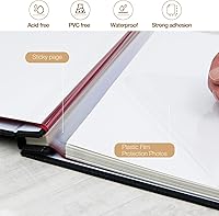 Vista 4 de potricher Álbum de Fotos Grande Autoadhesivo 3x5 4x6 5x7 8x10 Fotos Cubierta de Lino 40 Páginas en Blanco Álbum de Recortes Magnético DIY con un