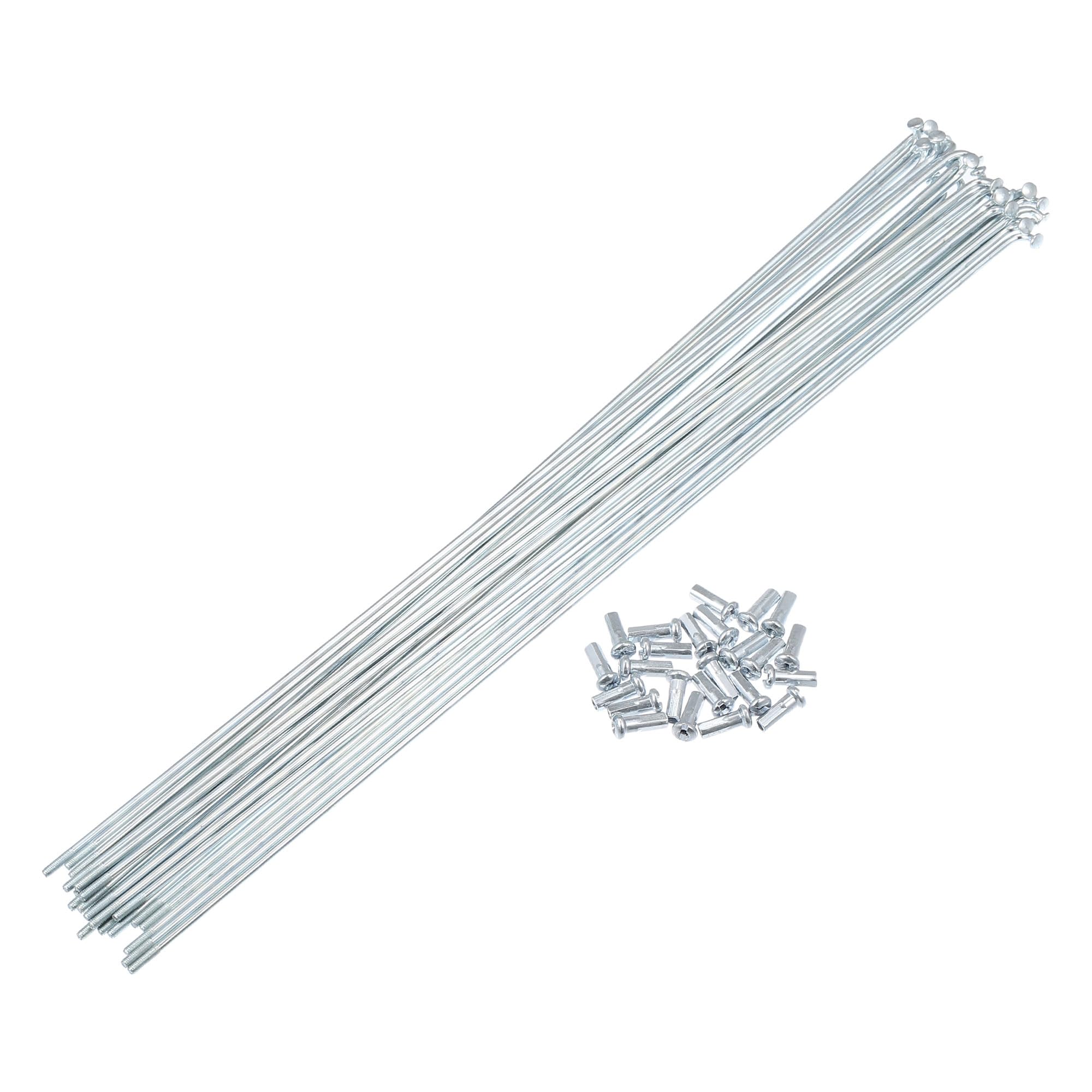 X AUTOHAUX 24pcs 13G J Bend Bike Galvanized Spokes 11.81" Spokes with Nipples