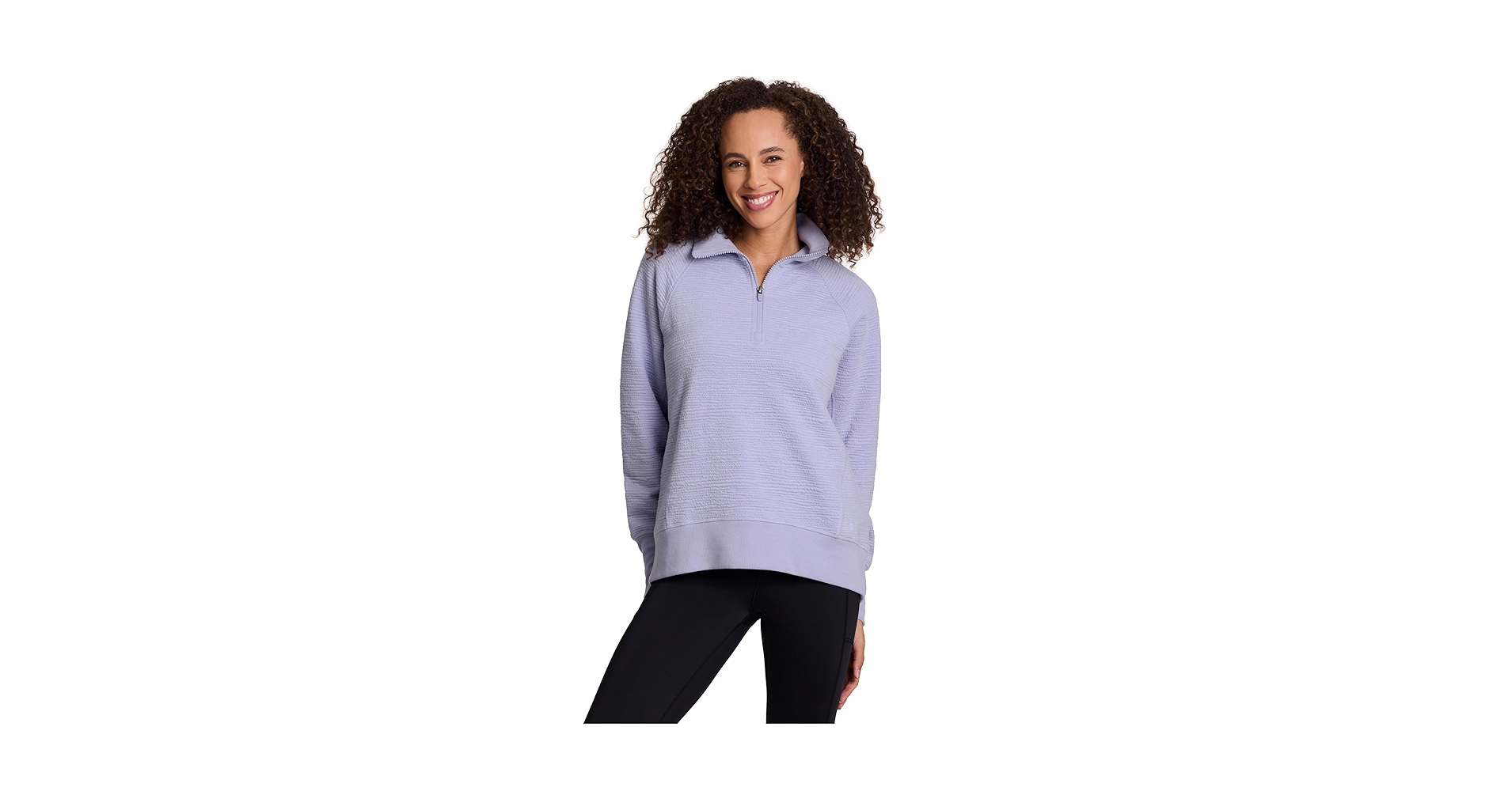 RBX Women's Quarter Zip Sweatshirt, Lightweight Textured