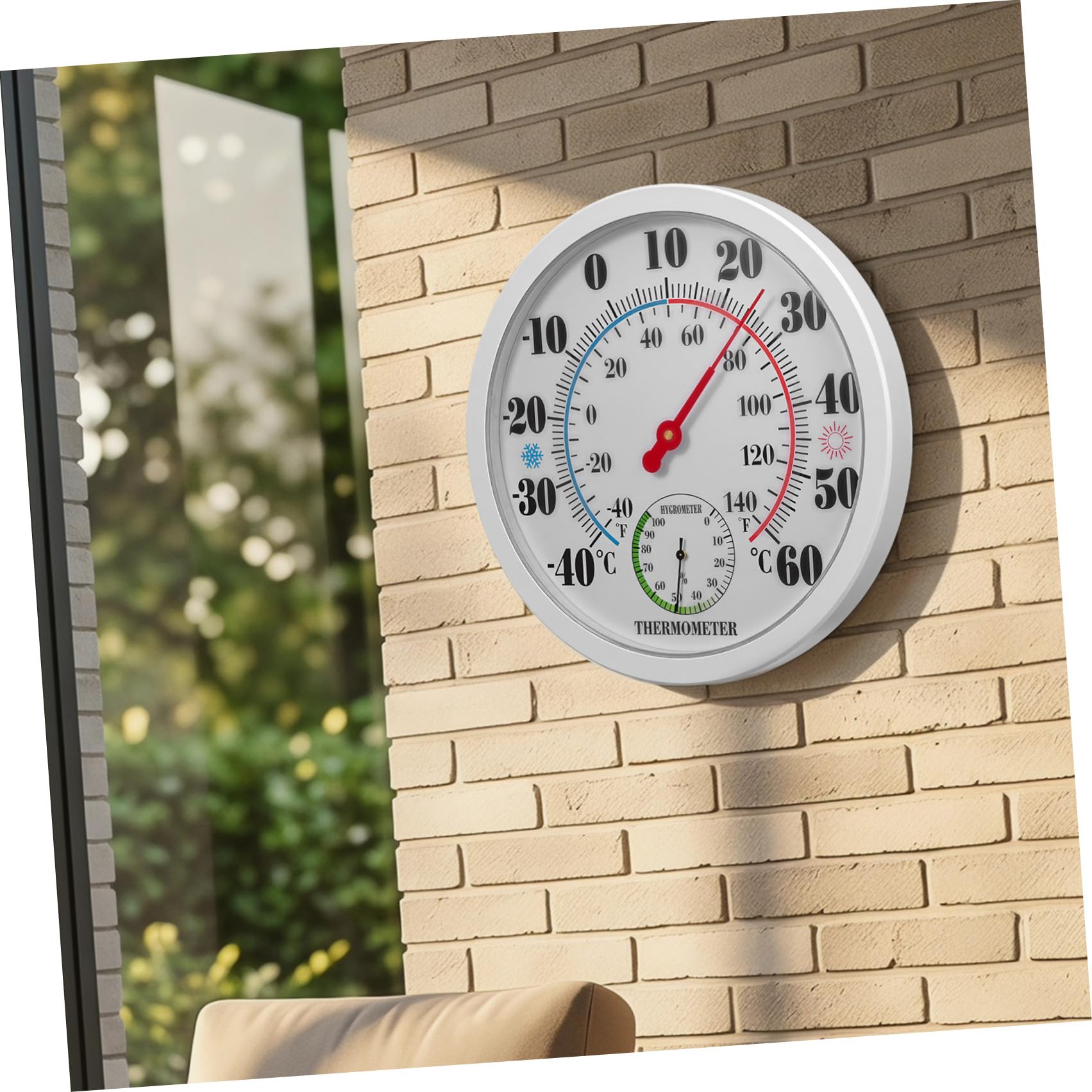 POPETPOP Igrometro Termometro da Parete per Interni Bianco in Plastica Abs Display Chiaro, Design Compatto Moderno per Soggiorni e Saune