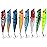 Sougayilang Hard Plastic Popper Topwater Floating Fishing Lures Swimbait Surface Water Bass Bait Hooks for Saltwater Freshwater Fishing Pack of 10PCS