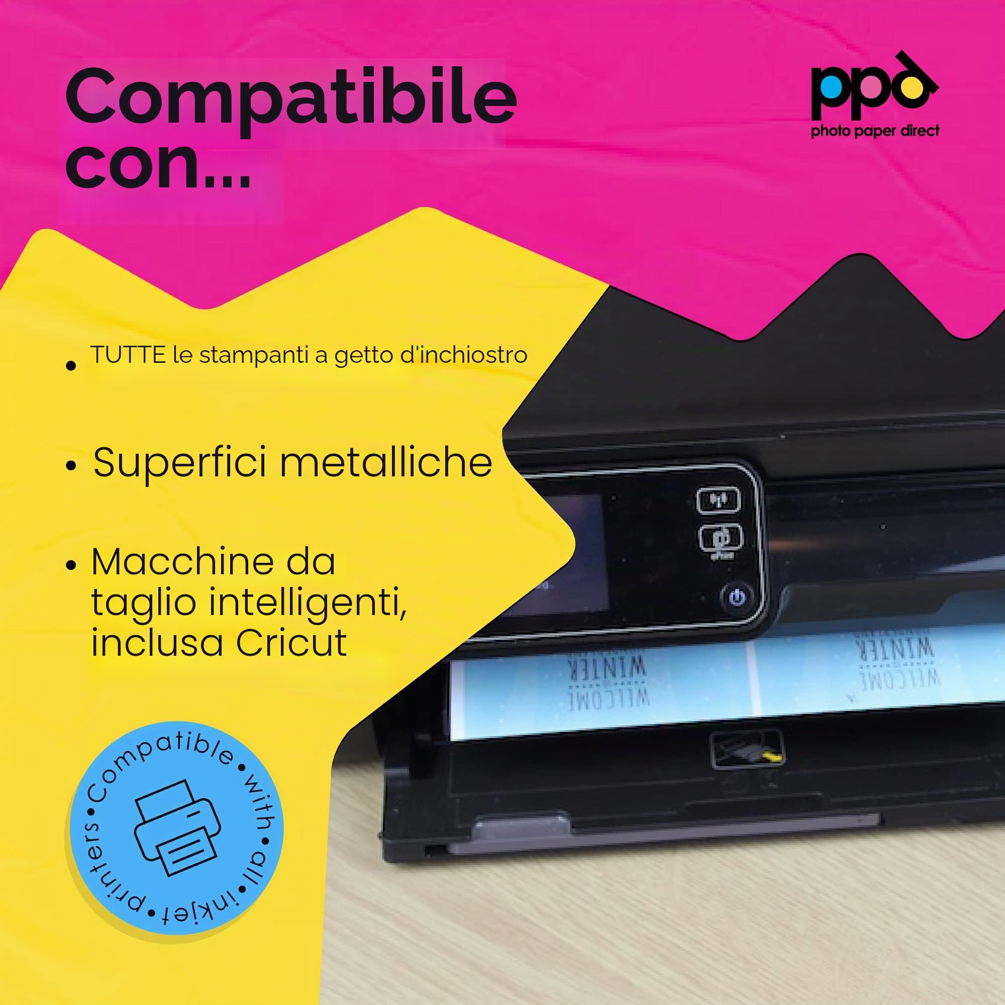 Carta Magnetica Opaca A4 5 Fogli per Stampanti Inkjet PPD-32-5