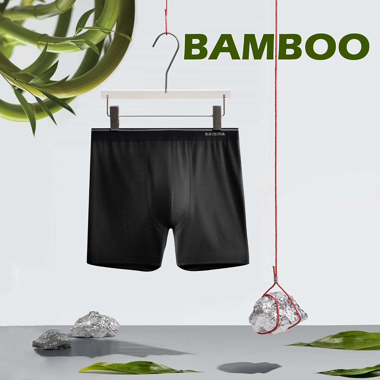 BRISIRA Big and Tall Boxer Briefs for Men Bamboo Viscose 4XL-7XL Moisture Wicking Breathable No Ride Up Underwear with Fly - Image 4