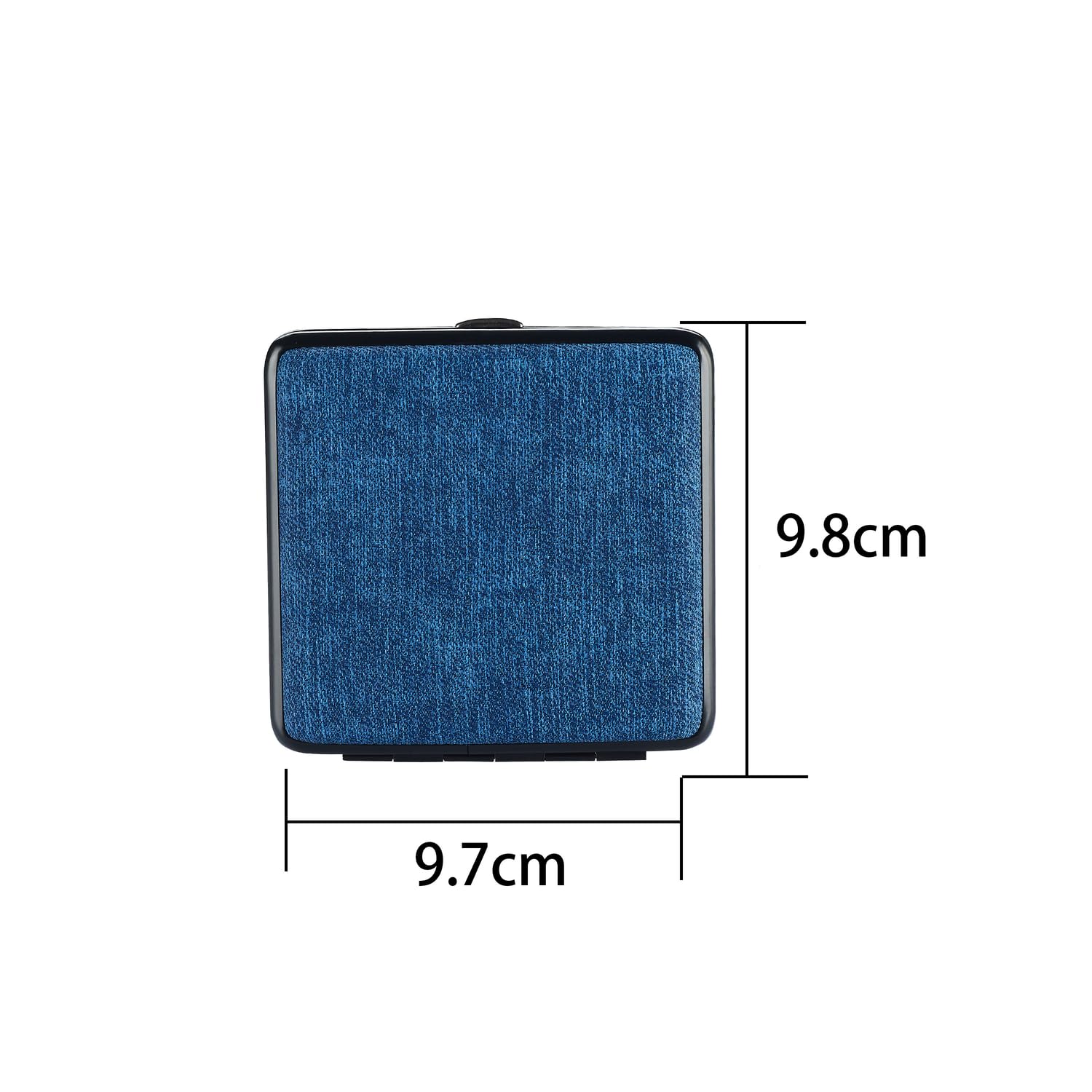 Cigarette Case Blue Jeans Look – Holds 20 Cigarettes – Sturdy Metal with Fabric Cover – Compact, Durable & Stylish Cigarette Holder – Practical Smoking Case for Men & Women