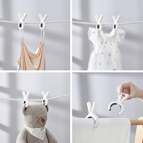 Miniatura 7 de Paquete de 12 clips para toallas de playa con fuertes resortes antioxidantes, clips de toalla resistentes, alfileres de plástico para ropa para