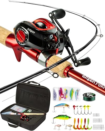 Ghosthorn Combo de caña de pescar y carrete de grafito, cebo de cebo telescópico, kit de viaje portátil plegable con bolsa de transporte para pesca