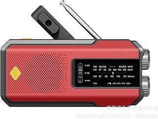Genérico Radio de Emergencia Portátil, FM/Am Emergency Radio con Solar Recargable y Dinamo con Manivela con Linterna LED 2000mAh Powerbank SOS Alarma USB para Camping al Aire Libre