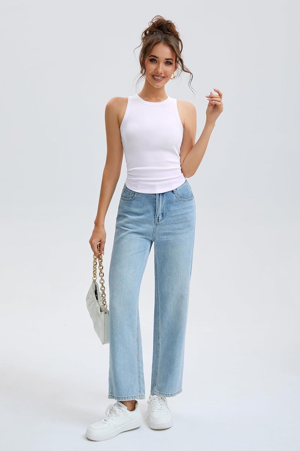 Cotton Sleeveless Tank Tops for Women, High Neck Summer Workout Racerback Ribbed Shirts Beach Vacation Outfits - Image 6