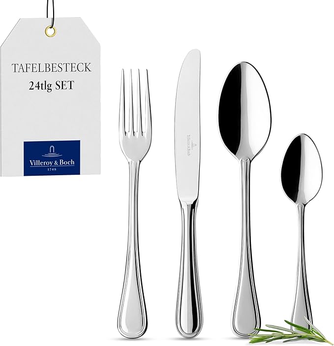 Villeroy & Boch Neufaden Merlemont Cubertería para hasta 6 personas, 24 piezas, Acero inoxidable