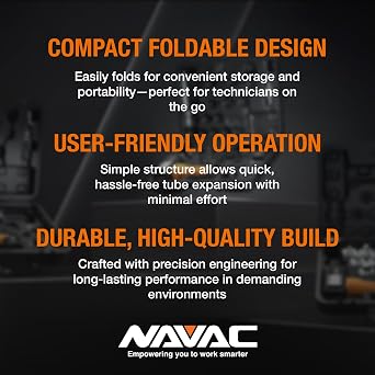 NAVAC NTE7 Manual Tubing Expander | Foldable Swaging Tool | Copper Tubing 3/8, 1/2, 5/8, 3/4, 7/8 OD |