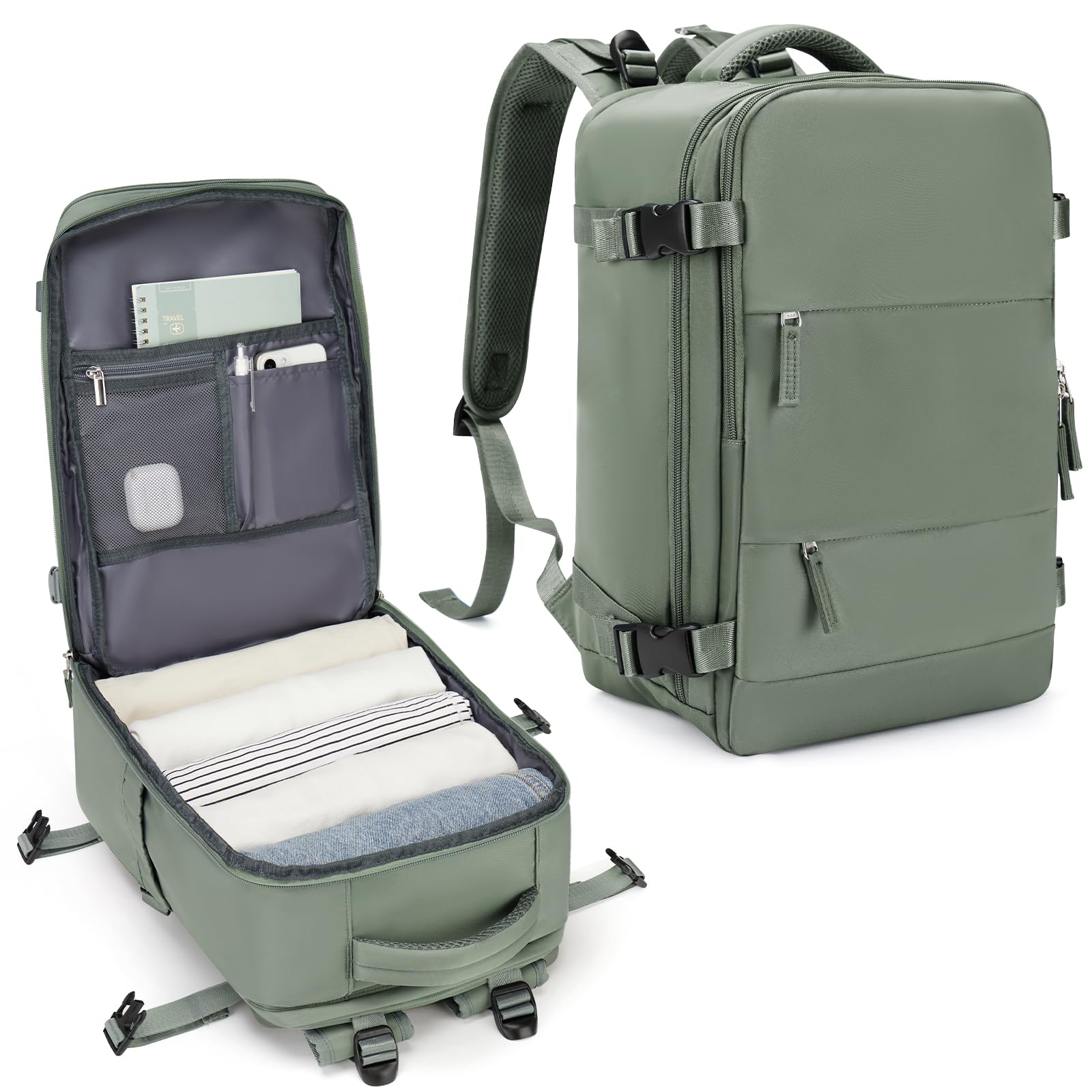 SZLX Zaino Ryanair 40x30x20 Sottovuoto con Pompa Zaino Ryanair 40x20x25 Donna Zaino da Viaggio Wizzair Bagaglio a Mano Uomo per Laptop da 14 Pollici Borse da Cabina 45x36x20 Easyjet con Porta Scarpe