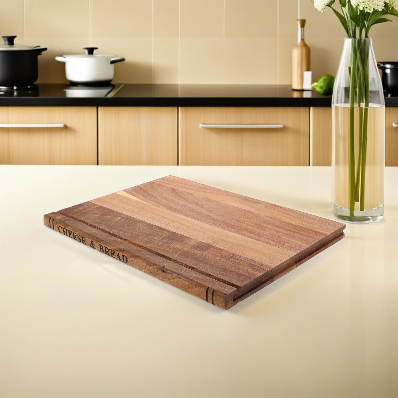 SHINEOFI Tabla de Cortar Multiusos de Madera Diseño en Forma de Libro, Resistente y Decorativa para Servir Frutas y Carnes en Fiestas y Reuniones
