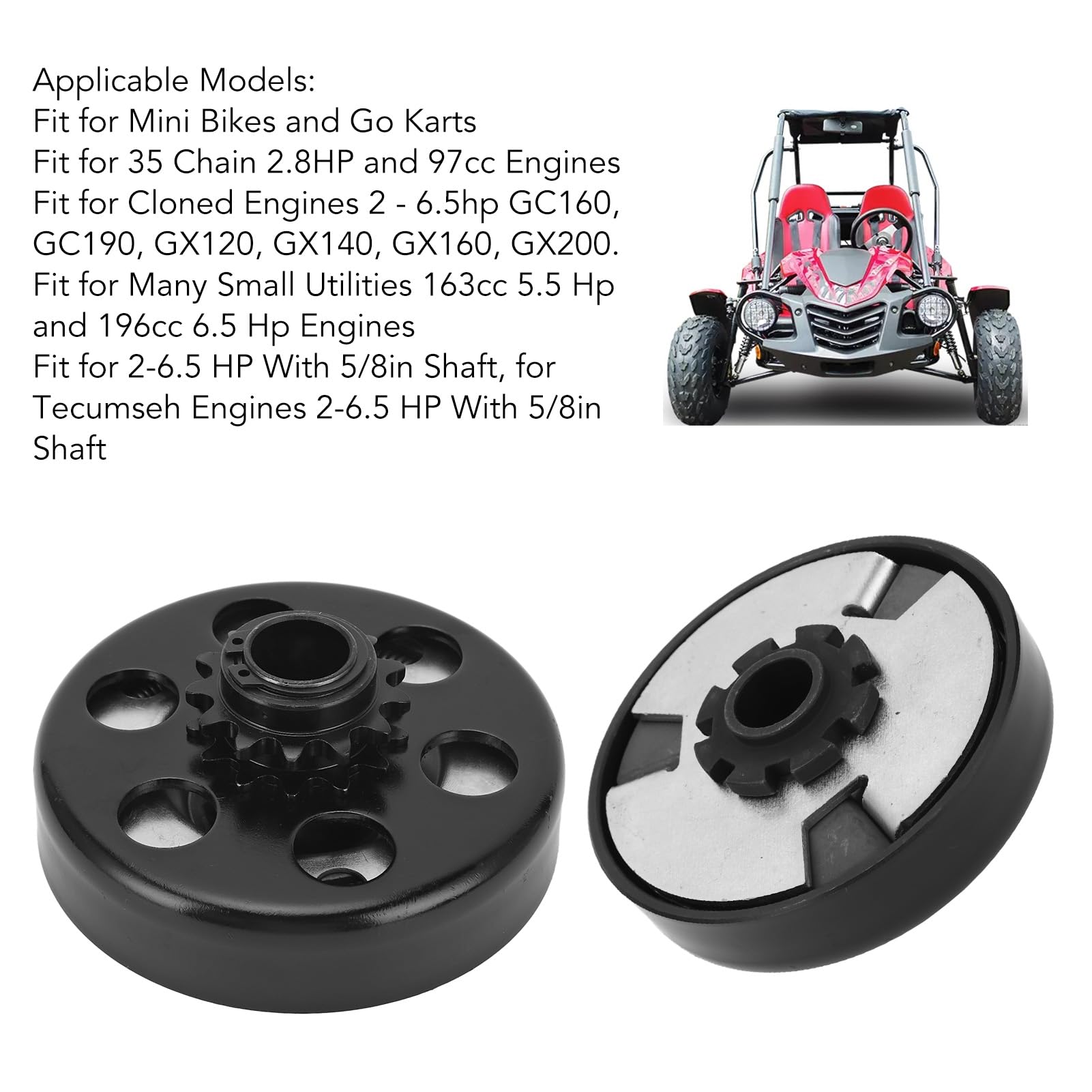 Fydun Fliehkraftkupplung für Go-Kart & Mini-Bike, 13 Zähne 428-Kette, 3/4-Zoll Bohrung passend für 3,5–7 PS 170F Motoren