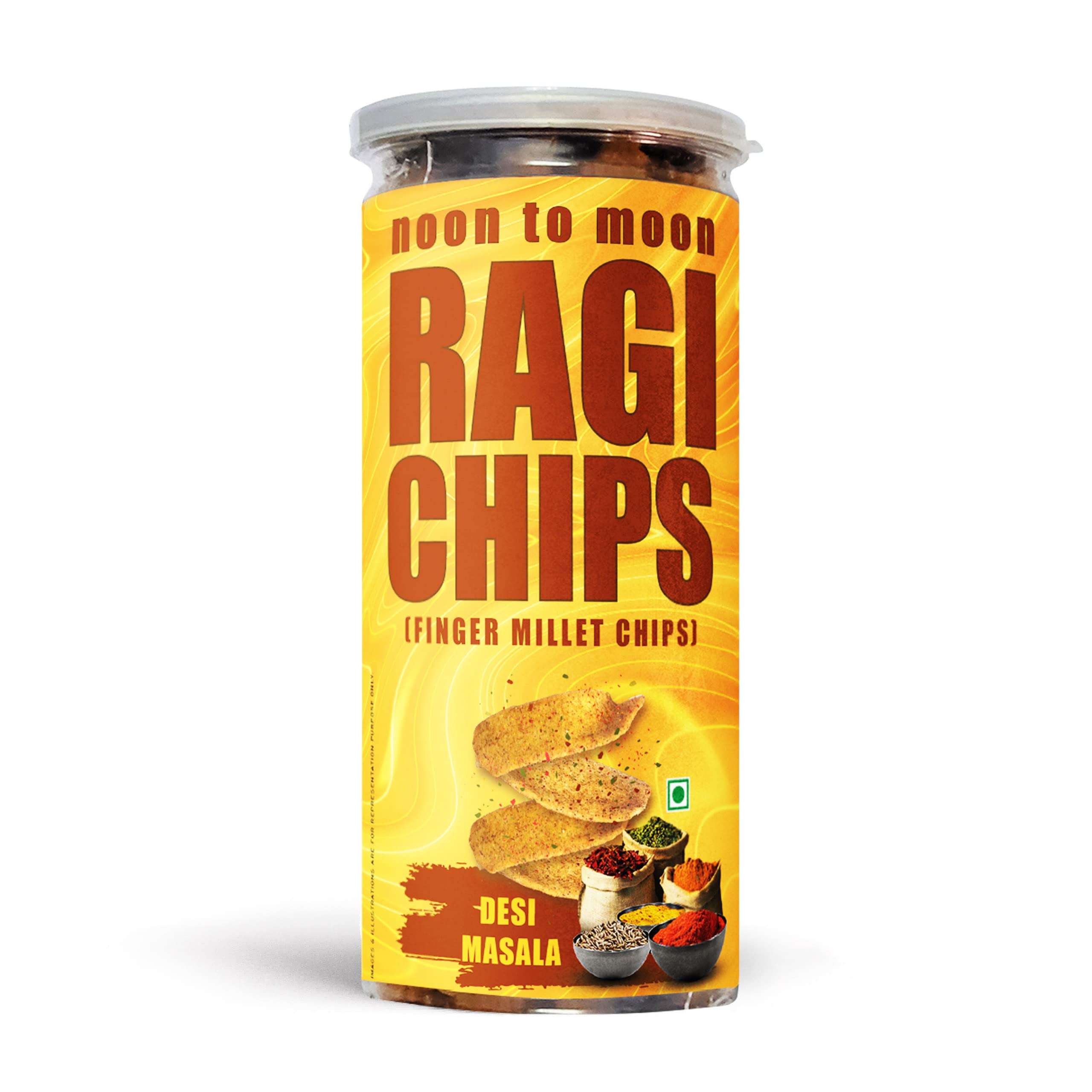 Noon to Moon Ragi Desi Masala Flavoured Chips | Vegan & Gluten Free Finger Millet Chips | Nachni Chips | 150 grams (B0B7BK9TSF) Amazon Price History, Amazon Price Tracker