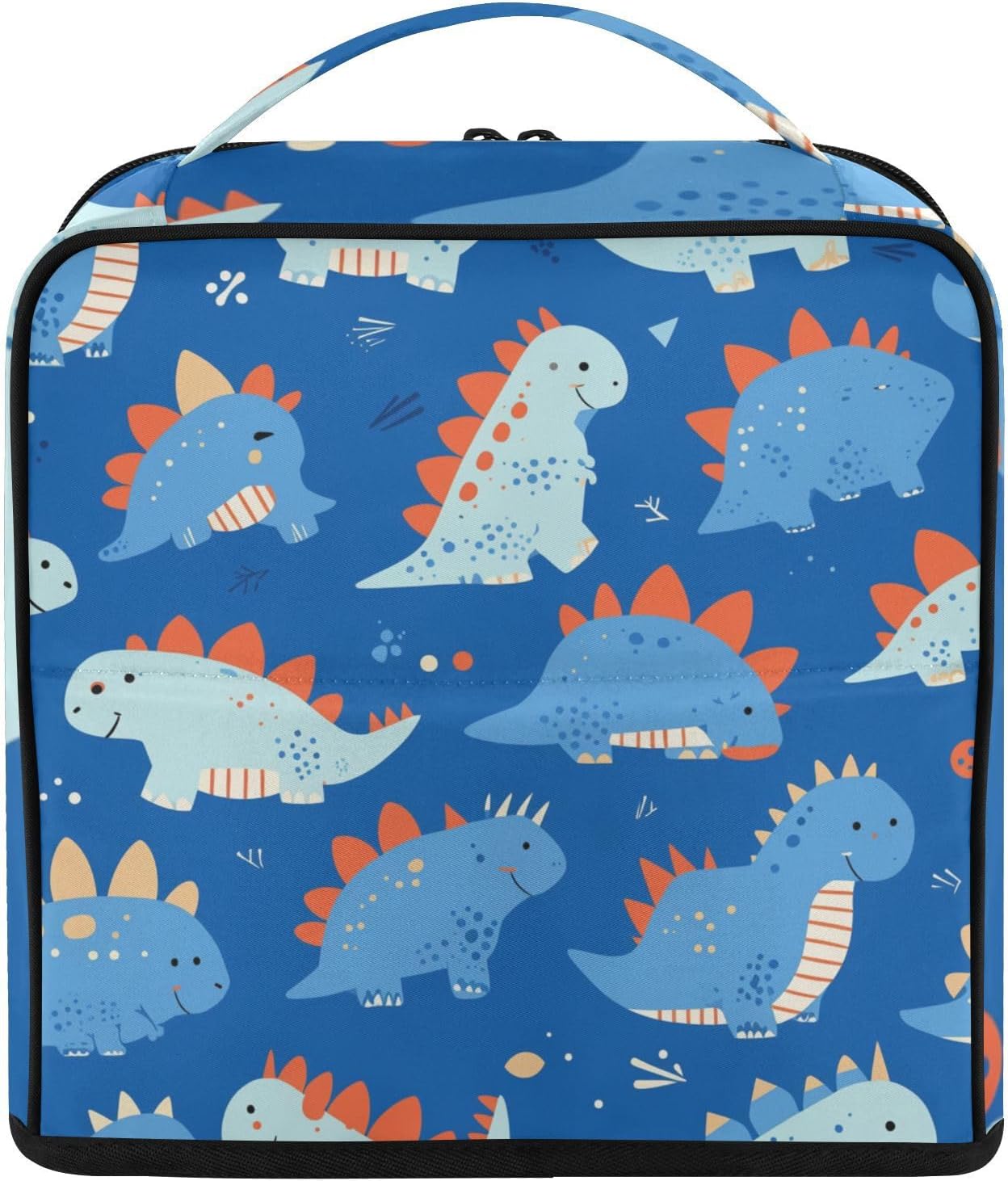 Standing Makeup Bag Cute Blue Dinosaur Travel Toiletry Bag