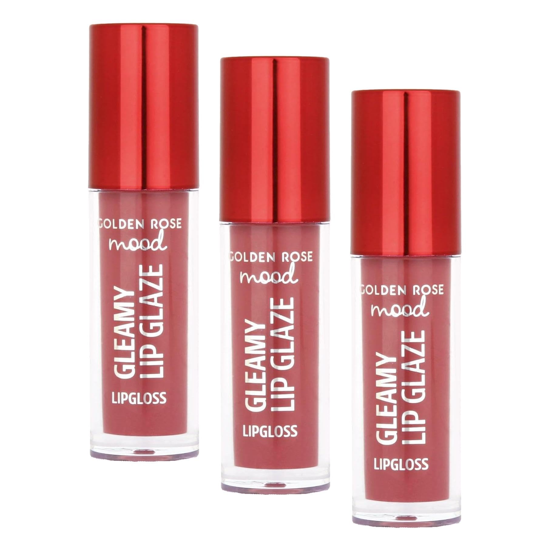 Golden Rose Mood Gleamy Lip Glaze Lipgloss No:203 Rose Chic - Renkli Dudak Parlatıcısı (3 paketi)