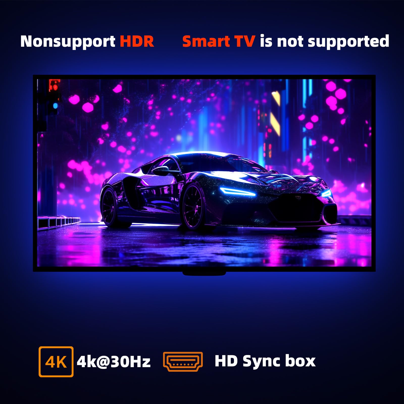 Neonaze TV LED Backlight Syncs with The Screen, TV Lights Change Along with The TV, Follows The Audio Rhythm, Controllable Via App, Supports HD 4K30,16.4ft for 32-80 Inch Indoor TV