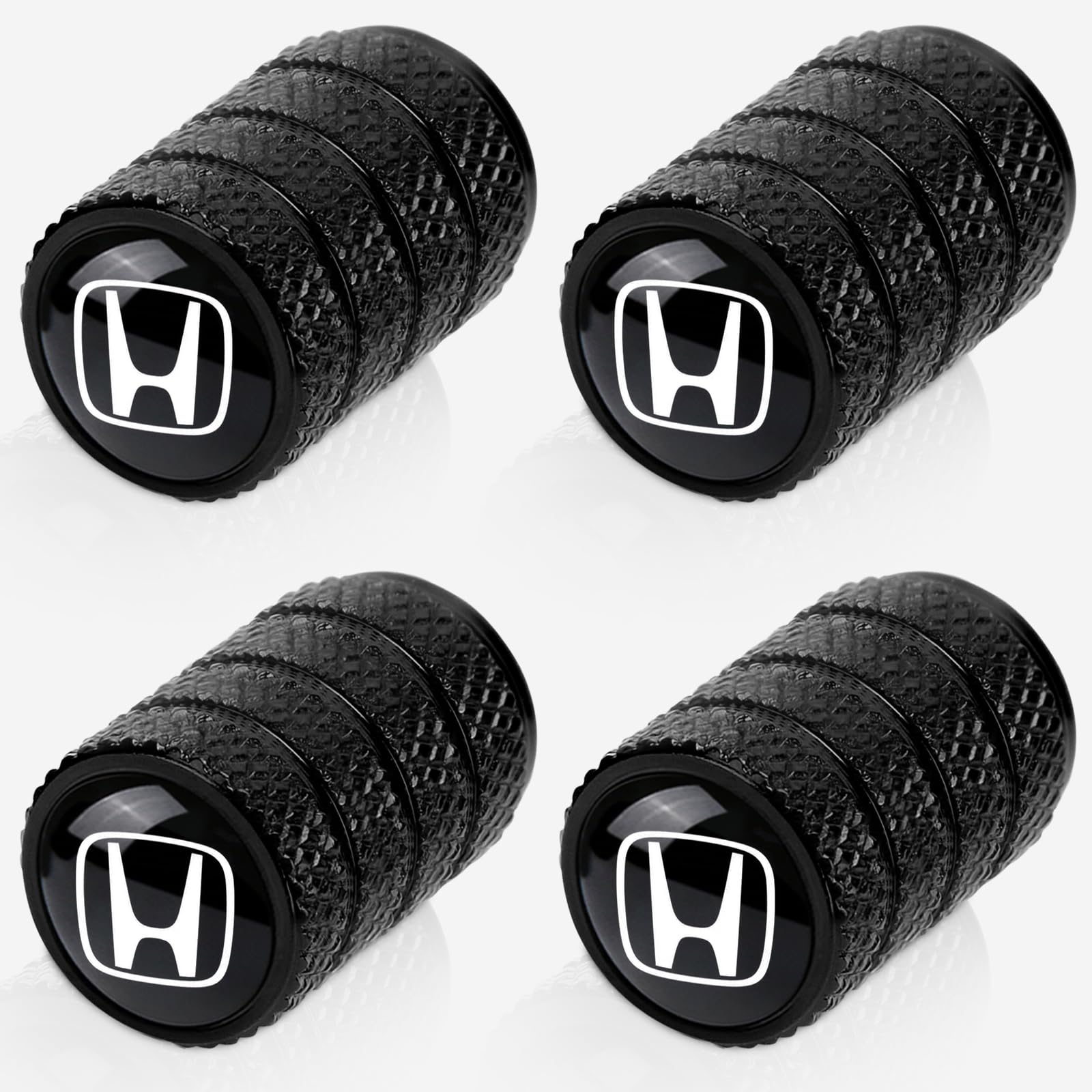 4pcs Tire Valve Stem Caps, Compatible with Honda Series Stem Cap Universal Car Air Cover Car Accessories for Cars, SUV, Truck, Motorcycles （Black） - 2