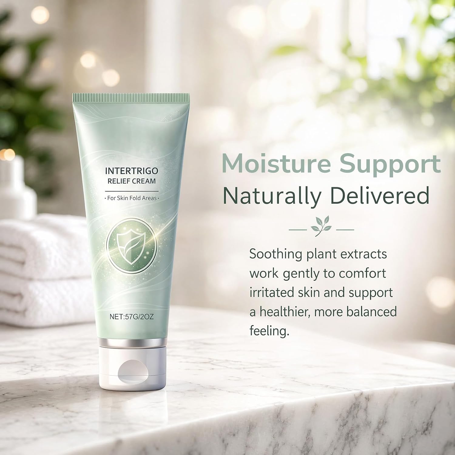 Intertrigo Cream, Skin Fold Care & Anti-Chafing Cream, Lightweight Moisture Formula for Friction Areas, Non-Greasy Daily Comfort Cream for Women & Men, 1 PCS