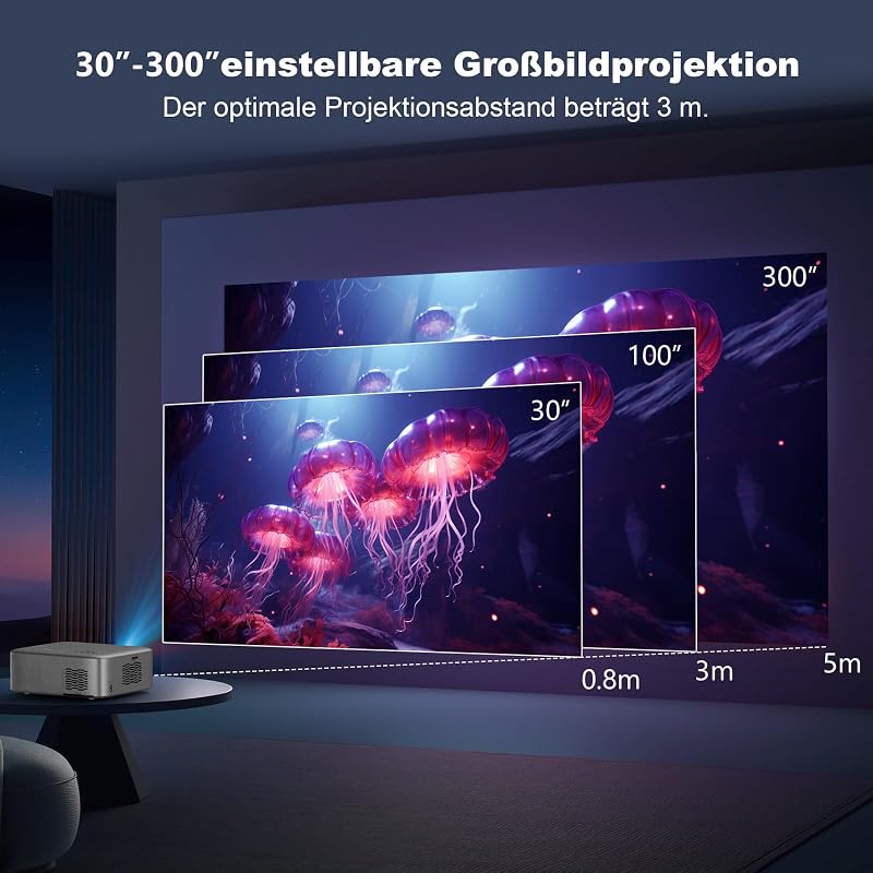 FRESHDEW Natív 1080P WiFi Projektor Bluetooth 5.2 Kapcsolattal - Elektromos Fókusz, 26000L LCD Házimozi Vetítő iOS/Android Kompatibilitással