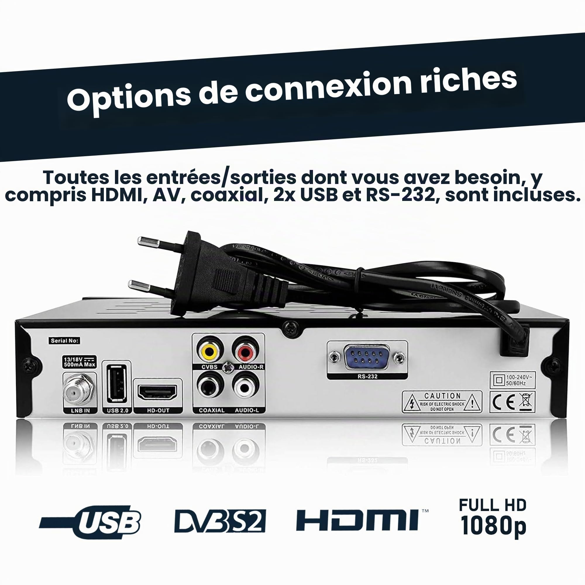 Hd-line 20500 Digitaler Satelliten HD Receiver (DVB-S/DVB-S2, HDMI, AV, 2X USB 2.0, Full HD 1080p, Digital Audio Out) [Vorprogrammiert für Astra, Hotbird und Türksat]