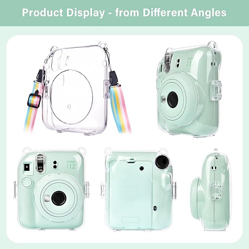 Miniatura 2 de MUZIRI KINOKOO Funda transparente compatible con cámara Fuji Instax Mini 12, funda rígida de PVC transparente para Fuji Mini 12 con correa ajustable