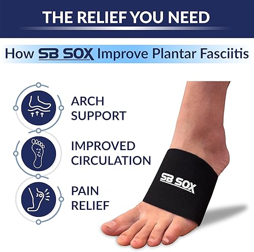 Miniatura 3 de SB Sox Mangas de compresión para pie para hombres y mujeres, los mejores calcetines para fascitis plantar para el alivio del dolor de fascitis