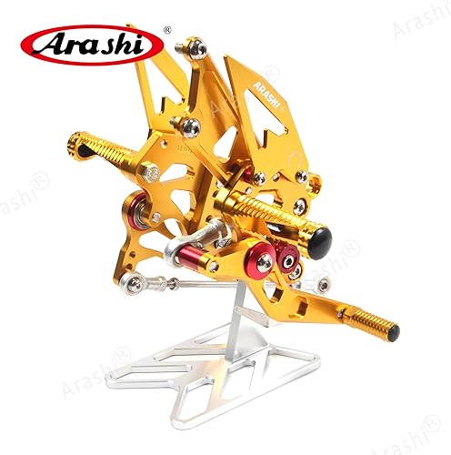 Miniatura 66 de Arashi reposapiés para motocicleta, accesorios ajustables, juego de reposapiés traseros Negro