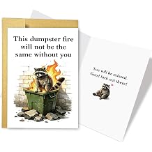 Spercy Funny Coworker Leaving Card, Hilarious Going Away Card for Colleague, Humorous Raccoon Goodbye Card