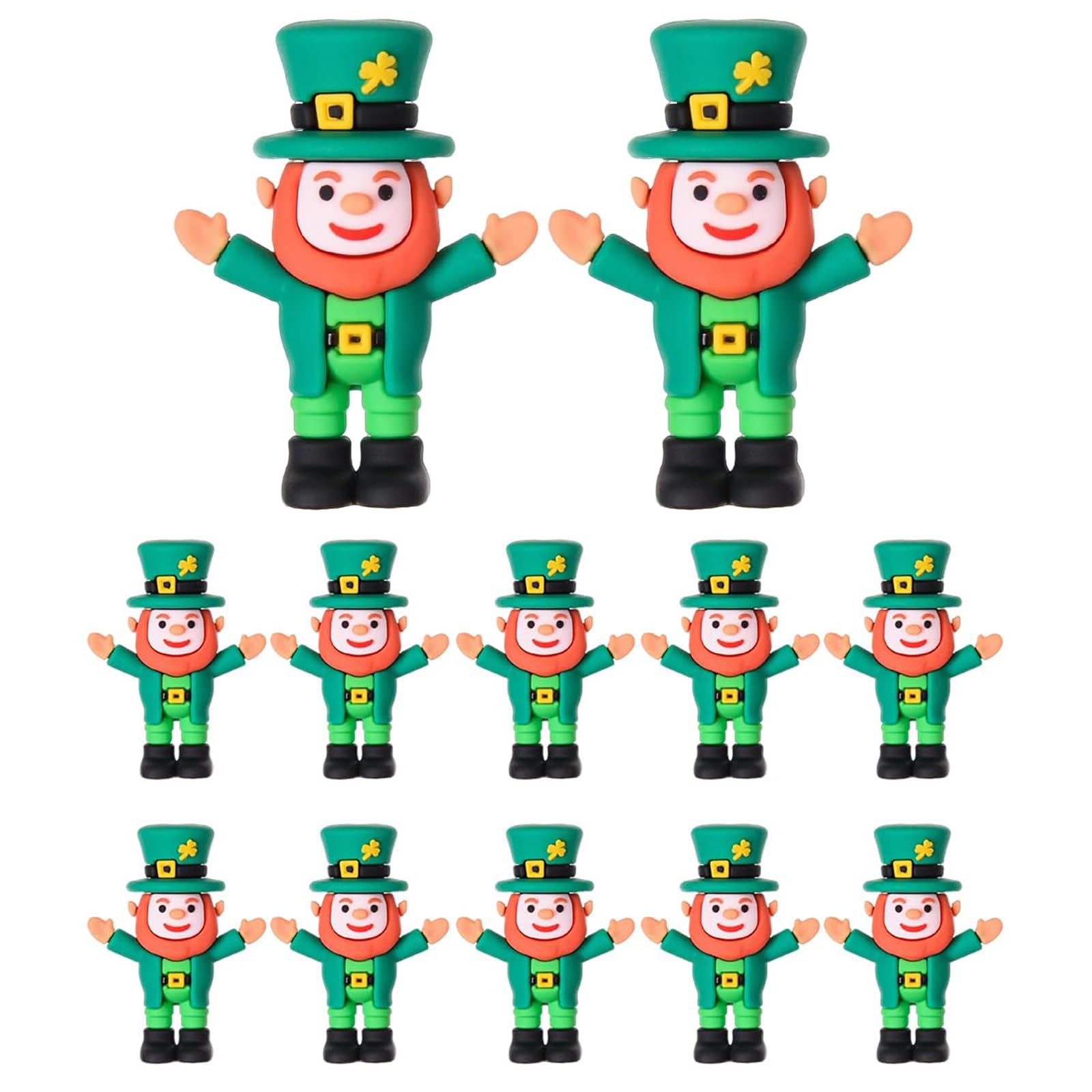 MM MEGIJAAKI 12 Pack Mini Leprechaun Figurine St. Patrick's Day Mini Figures to Hide, Small Leperchan Figurines for Leprechaun Trap Table Decor (12)