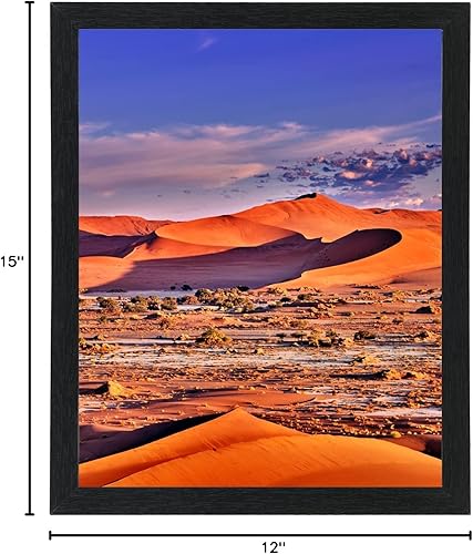 Miniatura 8 de HUKONHEP Portarretratos negros de 12 x 15 pulgadas, marco de madera compuesta con plexiglás, horizontal y vertical para montaje en pared