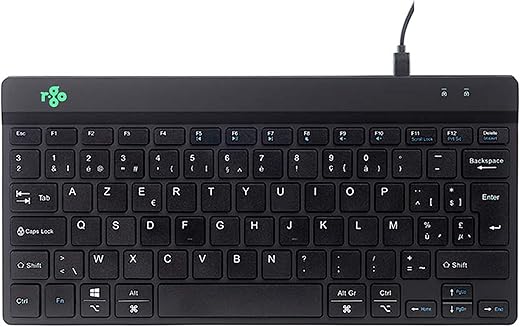 R-Go Compact Break Toetsenbord, Met pauze indicator, Ergonomiche mini USB keyboard, AZERTY (BE), Bedraad, Zwart