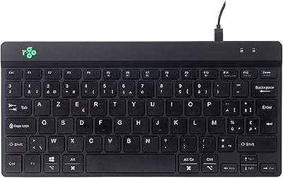 R-Go Tools Clavier Compact Break, avec Logiciel de Pause Anti-RSI, Ultra-Mince, 2xUSB-C pour Clavier numérique Externe, AZERTY (BE), Filaire, pour Windows, Mac, Linux, Noir