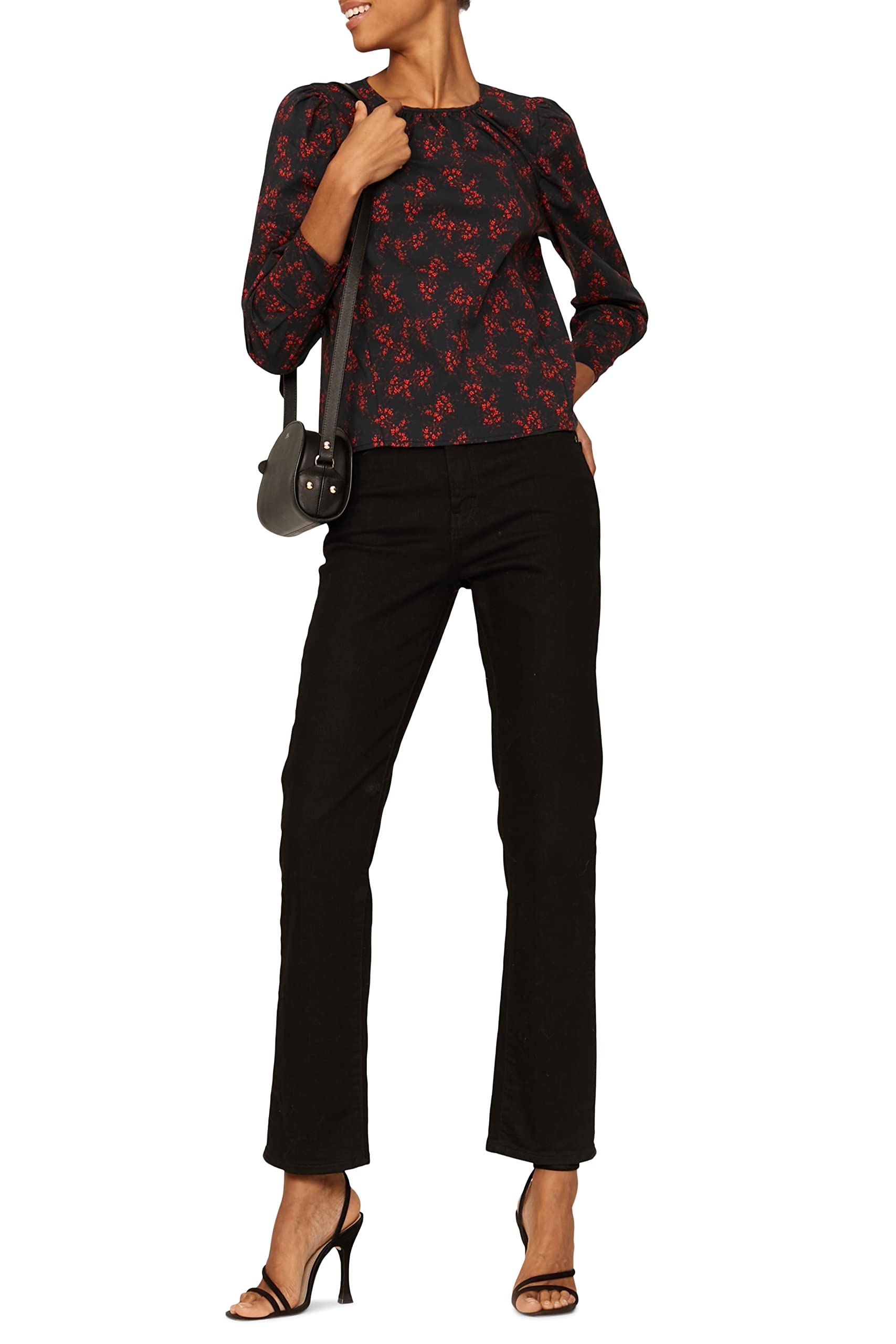 Thakoon Collective Women's Floral Puff Sleeve Top Blouse