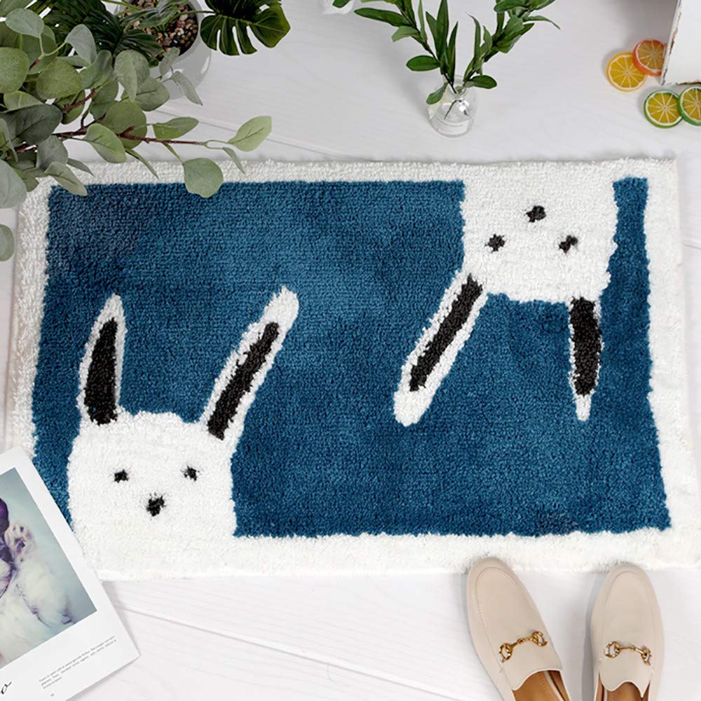 Alfombra de baño Cocina Mascota Alfombrilla De Baño Antideslizante Multifuncional Felpa Microfibra Chenille Suave Cómoda Y Súper Absorbente(Patrón Animal Lindo)