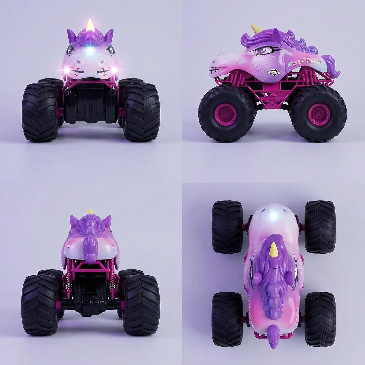 Unicorn RC Car, Pink Remote Control Car for Girls, 1:18 Amphibious Waterproof Monster Truck Unicorn Toys 2.4 GHZ Remote Control 360 ° Rotation Stunt Car, Gifts for Girls 6 + Years Old on Birthday