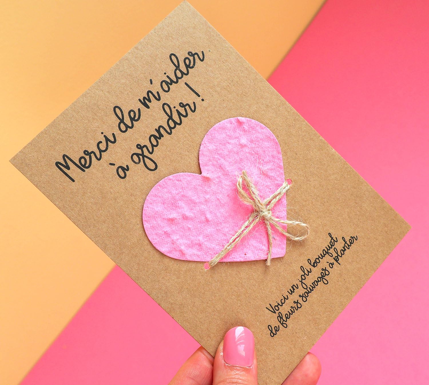 Carte cadeau nounou maîtresse ATSEM coeur à planter