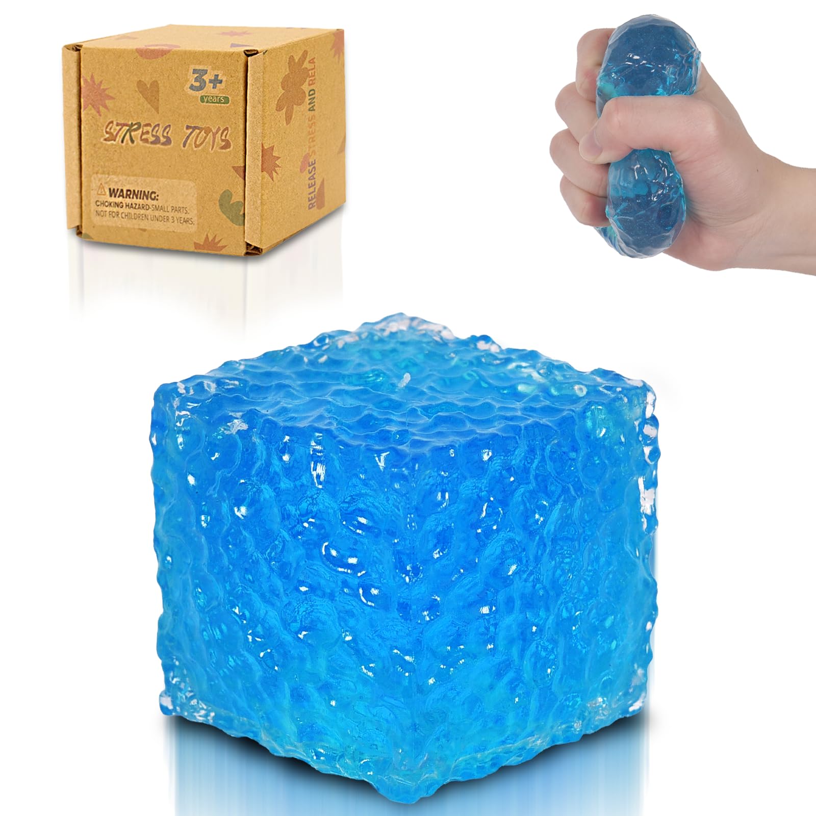 Graphinza Honeycomb Ice Cube Squishy Cubes, Durable Squeeze Toys Autism Stress Ball