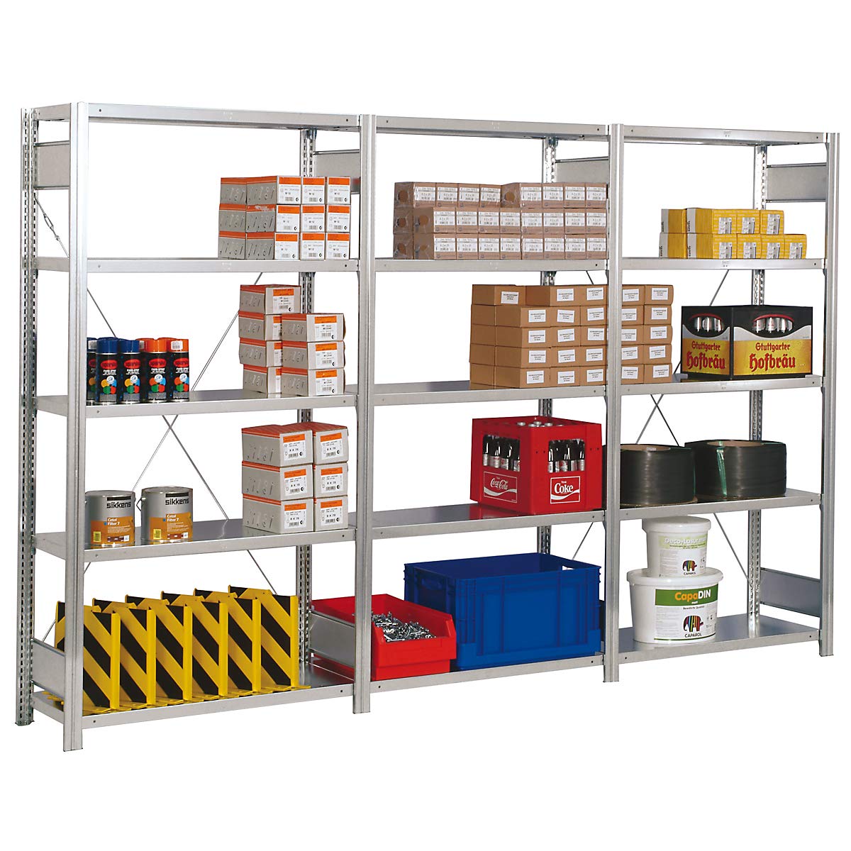 Bastidor de almacenamiento BERT Plus Grundfeld H x A x P 2000x1005x600 mm Sistema de enchufe galvanizado