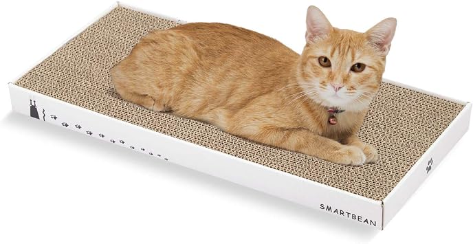 Cardboard Scratcher Pad Scratching postSmartbean Cat Scratch Pad,Cat Scratching Post with Durable&High Density Cardboard, Indoor Toy for Cat, Double-sided Design For double life 16.5x7.9x1.2 inches