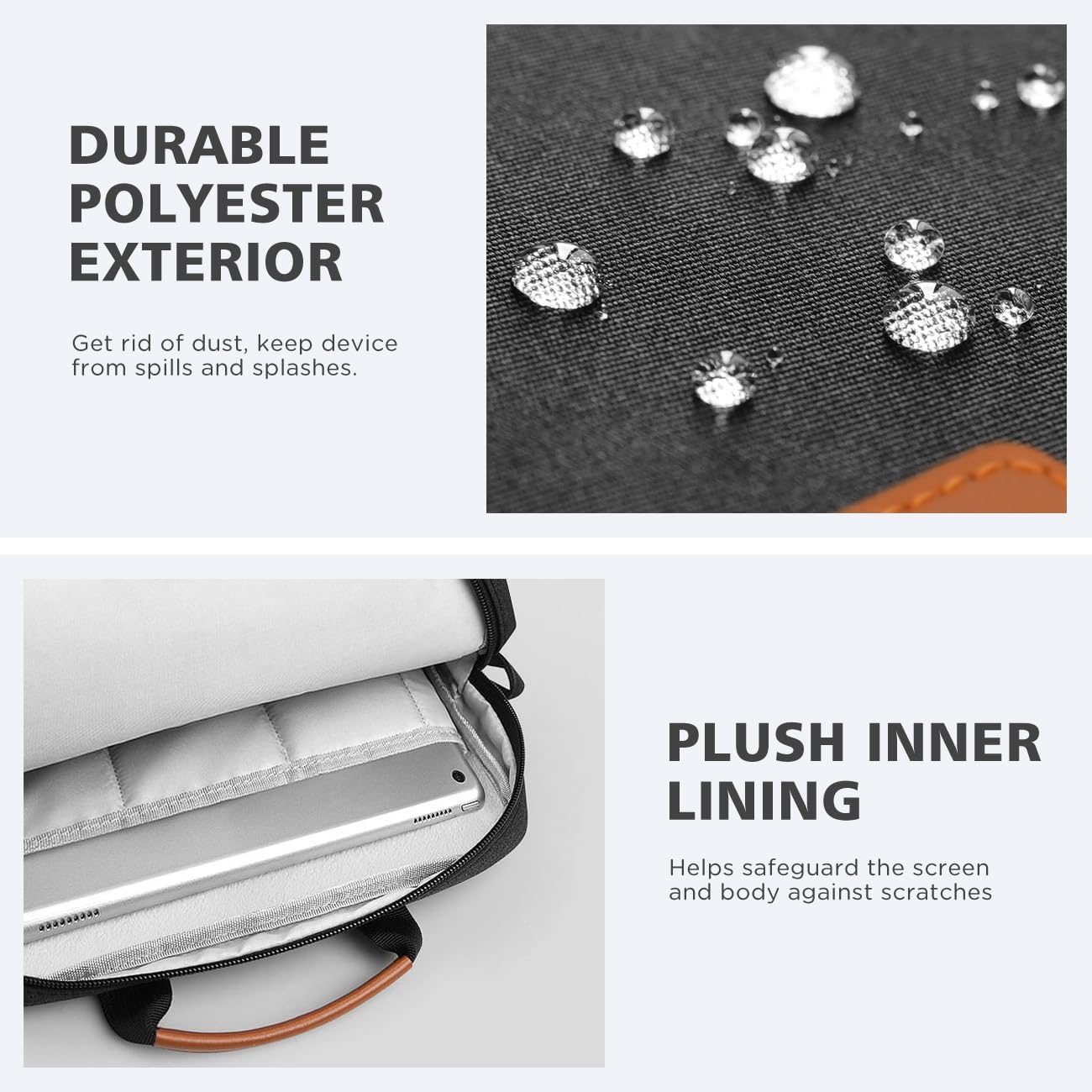 KIZUNA Tablet Sleeve Case 10 Inch Shoulder Bag for 11" iPad Pro M4 M2/11 10.5" 10.9" iPad Air M2/ 10.9" iPad 10 9 8/10" Surface Go 3/ Samsung Galaxy Tab A8/10.5" Galaxy Tab S6,Black - Image 4